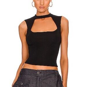 Zara Black Cutout High Neck Crop Top